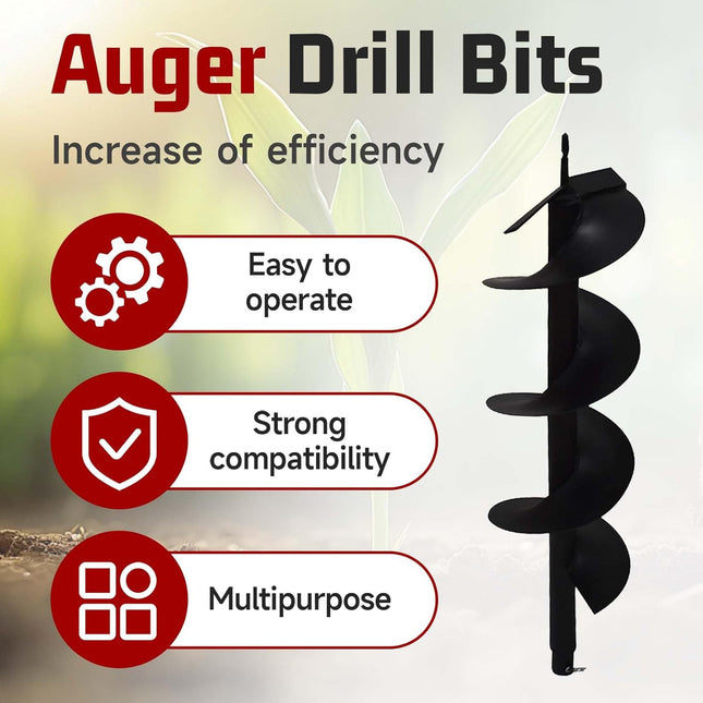 findmall Earth Auger Drill Bits 4" 6" 8" for Gaseous Fluid Powered Post Fence Hole Digger