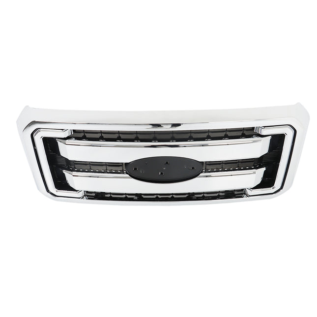Findmall Chrome Front Upper Grille Assembly with Bracket Replacement for F-250 F-350 F-450 and F-550 Super Duty 2011-2016