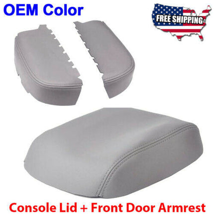 Findmall Leather Center Console Armrest Cover Skin Gray Replacement for 2009-2015 Honda Pilot