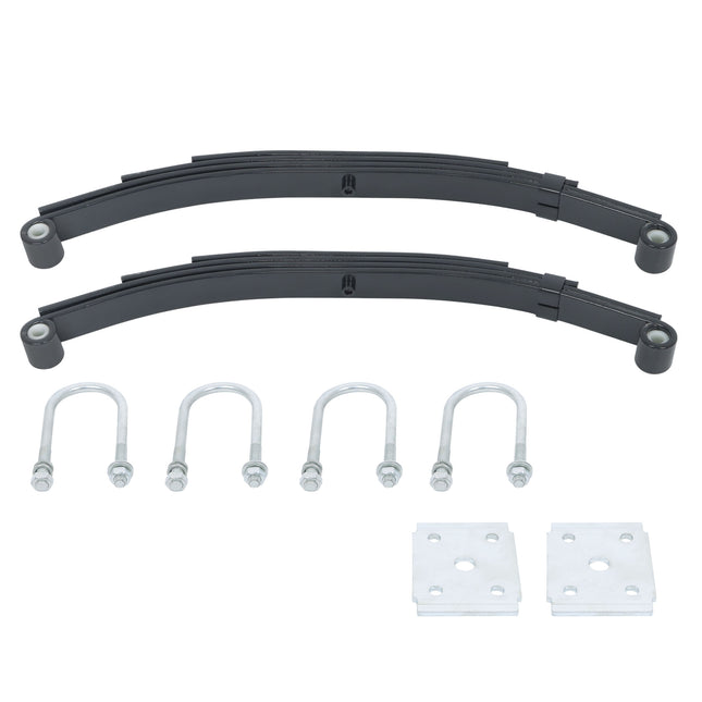 Findmall 2-Spring 4-Leaf Double-Eye Trailer Suspension Kit, 1,750 lb per Spring with U-Bolts