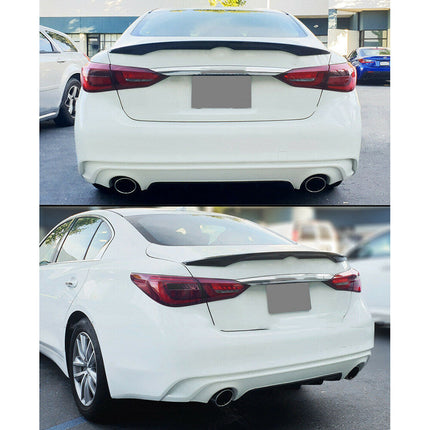 Findmall Painted Glossy Black Trunk Lid Spoiler Wing Replacement for 2014-2021 Infiniti Q50 JDM VIP