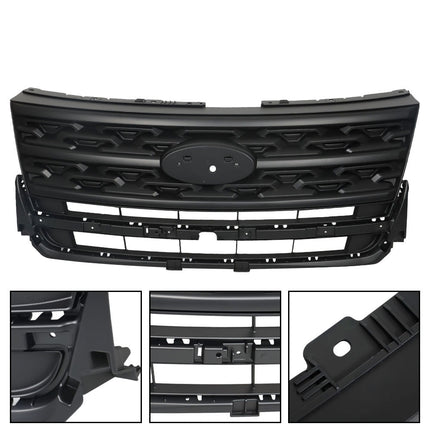 Findmall Matte Black Front Upper Bumper Grille Replacement for Explorer 2018-2019