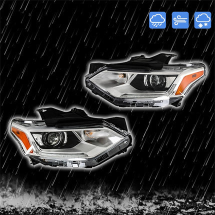 Findmall Driver Side and Passenger Side Headlights Assembly HID with DRL Replacement for Traverse 2018-2020 Housing Chrome Lamp LH RH 2PCS 84887857 84887858