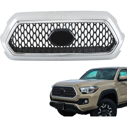 Findmall Front Upper Grille Assembly for 2016-2021 Toyota Tacoma, Chrome