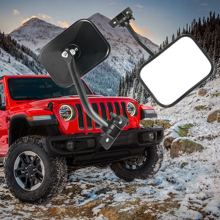 Findmall 2PCS Door Side View Mirrors Adjustable Black Replacement for 1997-2018 Wrangler TJ JK 55077966AH