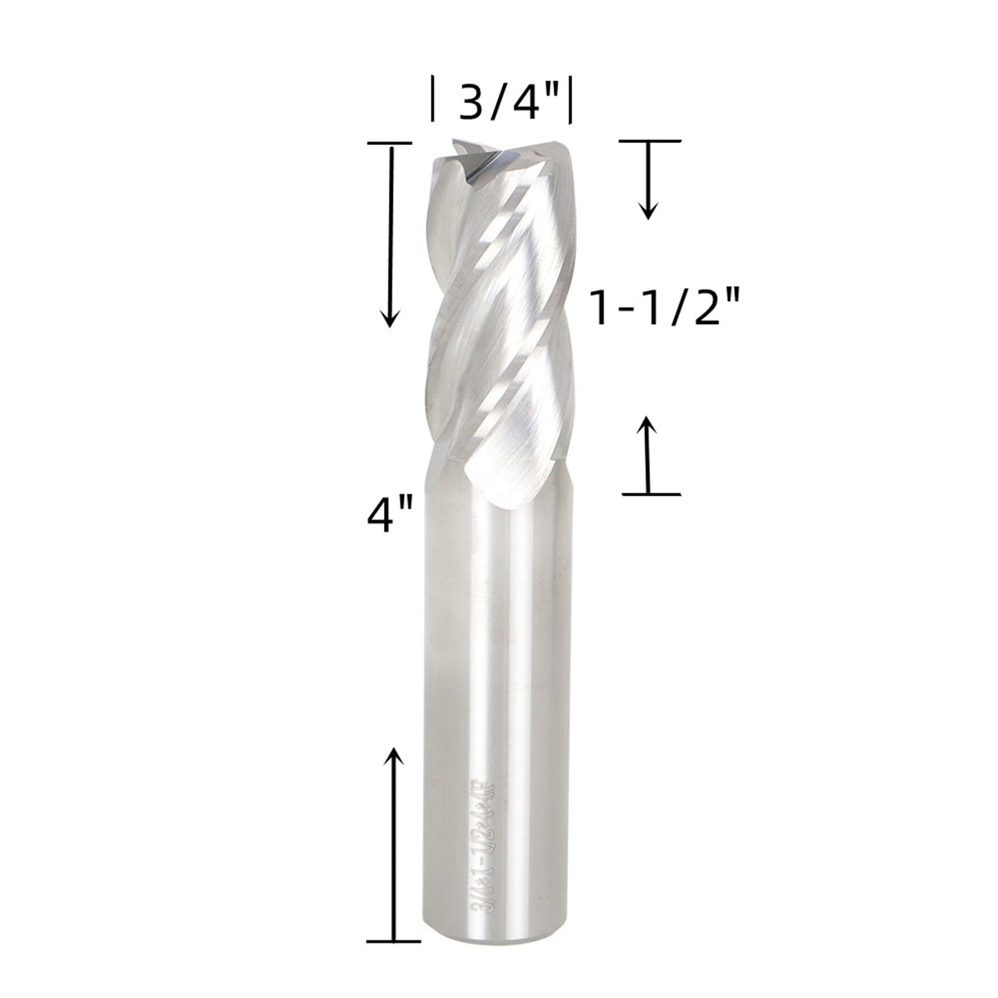 findmall 3/4 Inch Helix Carbide End Mill Tialn Coated 4 Flute 1-1/2 Inch Length of Cut Fit for Aluminum Cut Non-Ferrous Metal Upcut CNC Spiral Router Bit