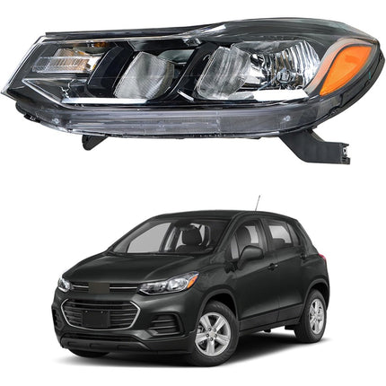 Findmall Driver Side Headlights Assembly Halogen Replacement for Trax 2017-2019 Housing Chrome Lamp LH 1PC 42698951