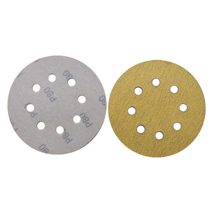 findmall 100PCS 5 Inch 8 Holes Hook and Loop Sanding Discs 80 Grit Sandpaper for Sanding Grinder Polishing Accessories