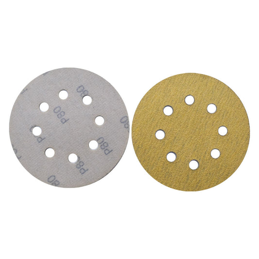 findmall 100PCS 5 Inch 8 Holes Hook and Loop Sanding Discs 80 Grit Sandpaper for Sanding Grinder Polishing Accessories