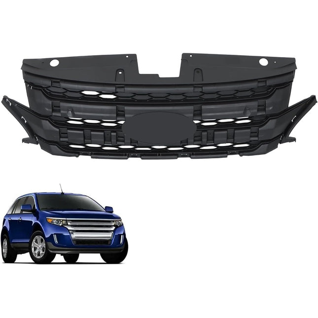 Findmall Glossy Black Front Bumper Grille Assembly Replacement for Edge 2011-2014