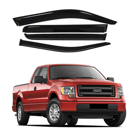 Findmall Side Window Visor Vent Sun Rain Guard Deflector Replacement for 2009-2014 F150 Crew Cab Pickup 4-Door
