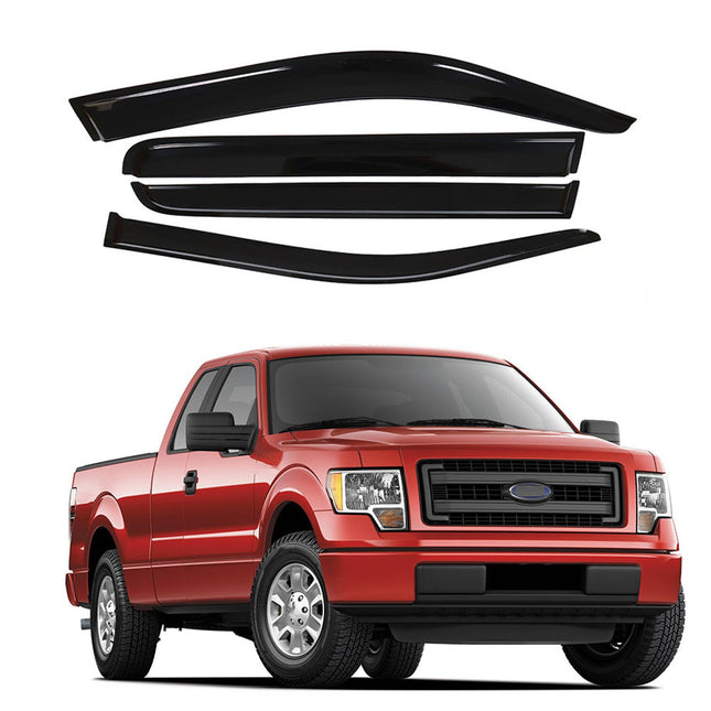 Findmall Side Window Visor Vent Sun Rain Guard Deflector Replacement for 2009-2014 F150 Crew Cab Pickup 4-Door
