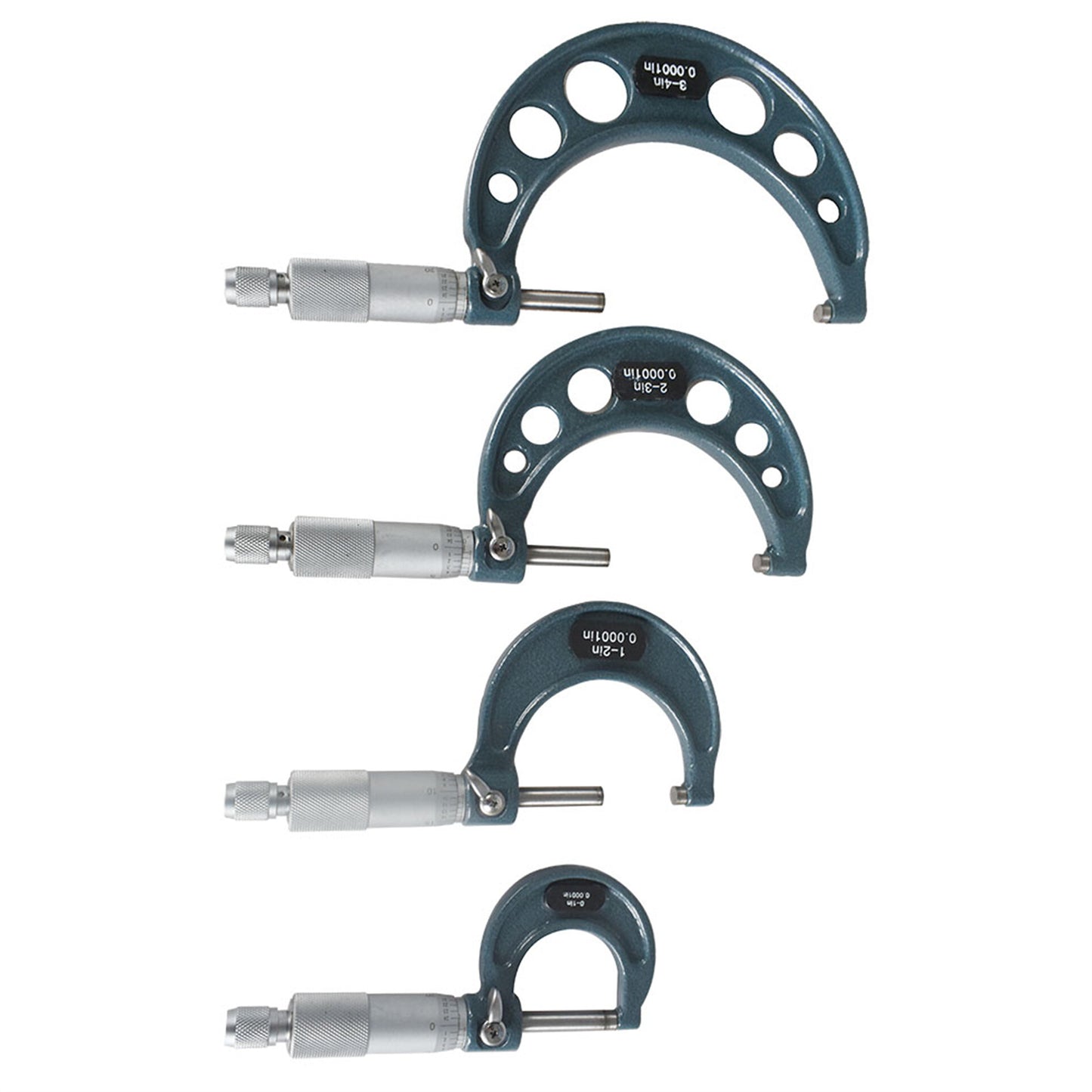 4Pcs 0-4 inch 0.0001" Outdoor Micrometer Set