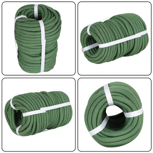 findmall 3/8 Inch 100 Feet Braided Polyester Rope Tree Work Rope Rigging Rope for Outdoor Swing Camping 3250 LBS Green