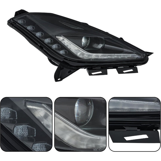 Findmall Passenger Side Headlights Assembly w/Ballast HID Replacement for Corvette 2014-2019 Housing Black Lamp RH 1PC GM2503403
