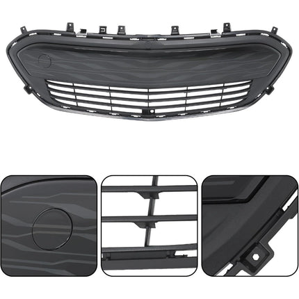 Findmall 2-Piece Glossy Black Front Upper and Lower Grille Molding Trim Set Replacement for Bolt EV 2017-2021 42576622 42729655