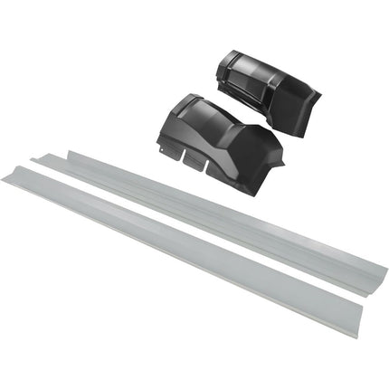 Findmall 4-Piece Outer Rocker Panel and Cab Corner Kit for 2009-2018 Ram 1500 Quad Cab, Black and Silver