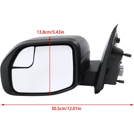 Findmall Driver Side Power Mirror with Wide-Angle Spotter Matte Black Electric 3-Pin Connector