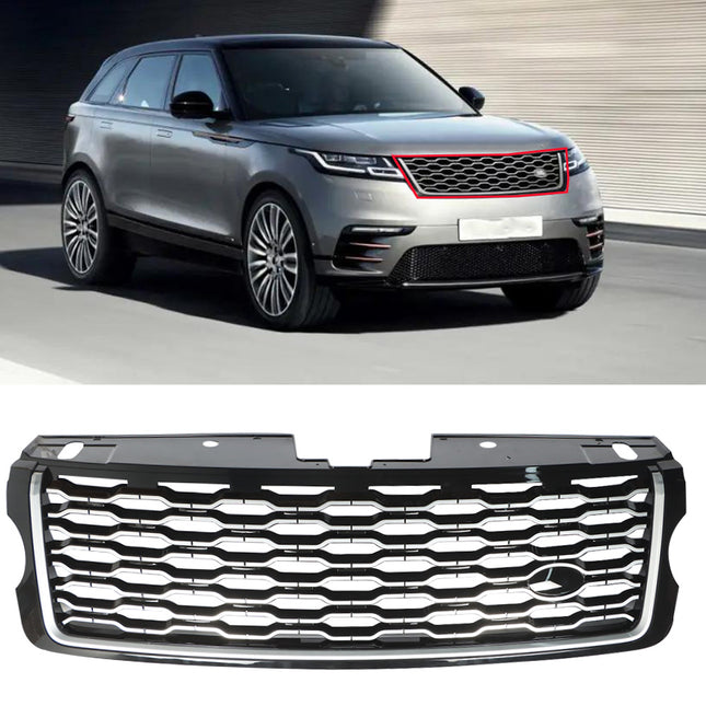 Findmall Black and Chrome Mesh Front Upper Grille Replacement for Range Rover L405 2013-2017
