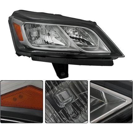 Findmall Driver Side and Passenger Side Headlights Assembly Halogen Replacement for Traverse 2013-2017 Housing Chrome Lamp LH RH 2PCS 84262931 84262932
