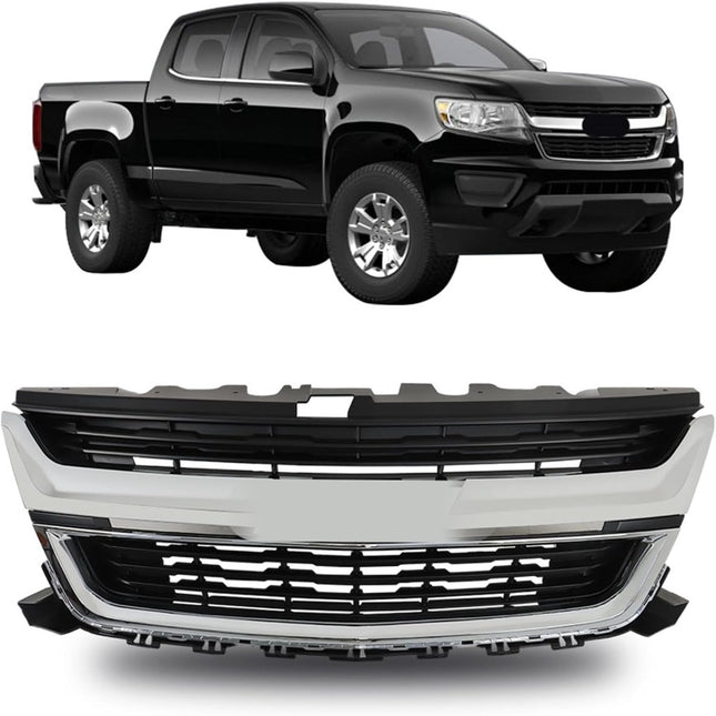 Findmall Black and Chrome Front Upper Bumper Grille Replacement for Colorado 2015-2020