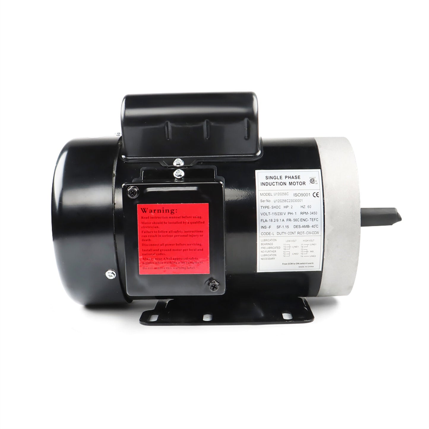 findmall 2 HP Electric Motor 56C Frame 3450RPM Single Phase Motor General Motor TEFC 60Hz 115/230V 5/8 Shaft