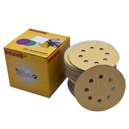 findmall 100PCS 5 Inch 8 Holes Hook and Loop Sanding Discs 120 Grit Sandpaper for Sanding Grinder Polishing Accessories