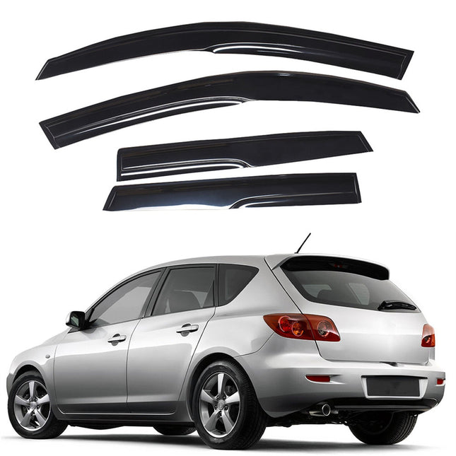 Findmall Side Window Visor Vent Rain Guard Deflector Replacement for 2004-2009 Mazda 3 Hatchback