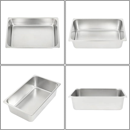 Findmall Stainless Steel Pan 6 Pack 6 Inch Deep | Full Size Pans for Steam Tables, Restaurants, Catering and Industrial Use