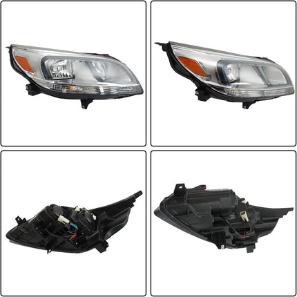 Findmall Passenger Side Headlights Assembly Halogen Replacement for Malibu LS 2013-2015 Replacement for Malibu Limited LS 2016 Housing Chrome Lamp RH 1PC GM2503363