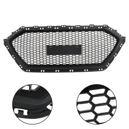 Findmall Front Grille Black Frame Honeycomb Mesh Replacement for Elantra 2017-2018