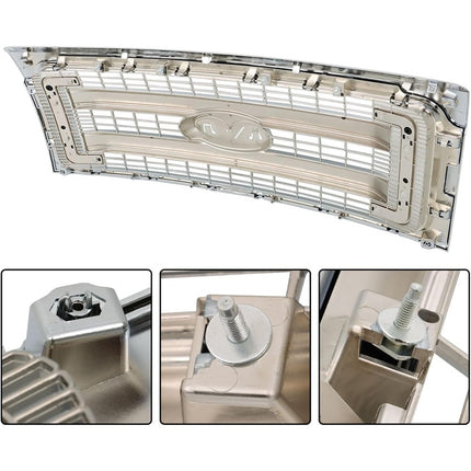 Findmall Bright Chrome Front Radiator Grille Replacement for F-150 2009-2014 DL3Z-8200-DACP