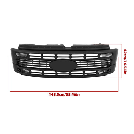 Findmall Front Grille Upper Texture Grey Black Replacement for F250 XL XLT 2023 2024
