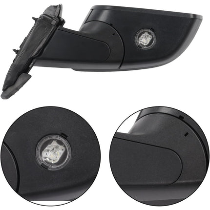 Findmall Right Passenger Side Power Heated Side View Mirror w/Blind Spot Detection Textured Puddle Lamp 8-Pins
