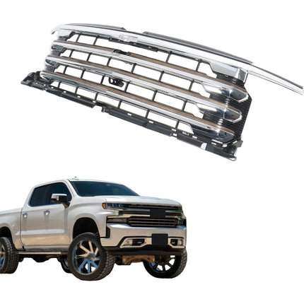 Findmall Chrome Front Upper Grille Molding Trim Replacement for Silverado 1500 High Country 2022-2024 84884955