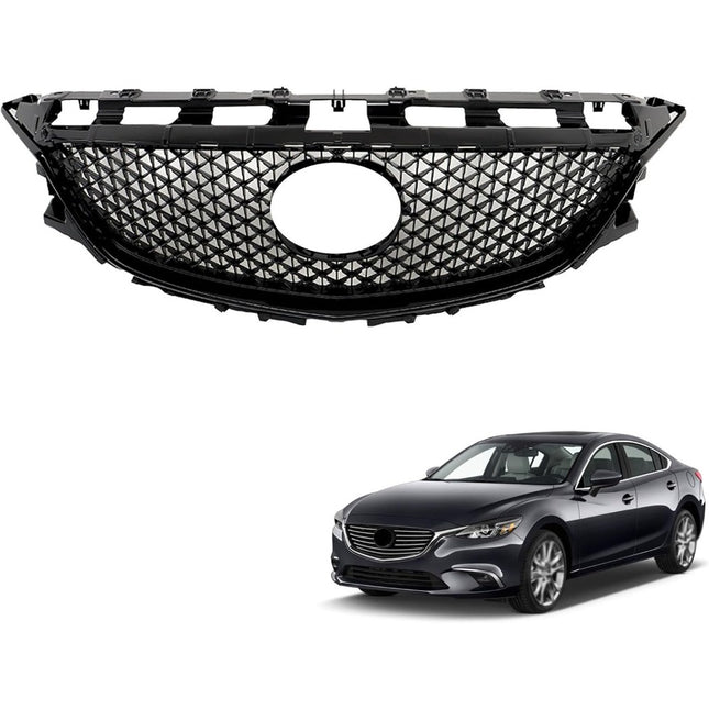 Findmall Front Honeycomb Mesh Grille for 2014-2016 Mazda 6 Sedan, Black