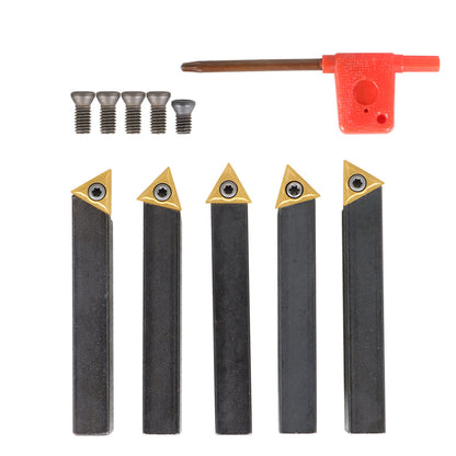 findmall 5 Pcs 1/2" Carbide Indexable Turning Tool Lathe Bit With Carbide Inserts Tool findmall 5Pcs 1/2 Inch