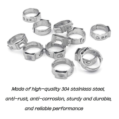 50pcs 1 Inch Stainless Steel Clamp Cinch Ring Crimp Pinch Fitting Tubing 25.4-28.5mm