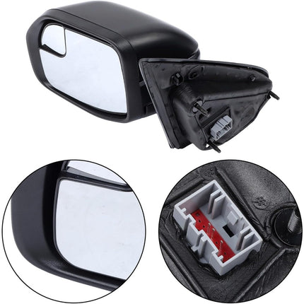 Findmall Driver Side Power Mirror with Wide-Angle Spotter Matte Black Electric 3-Pin Connector Textured