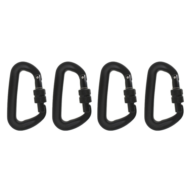 Findmall 4 Pack 12 KN Aviation Aluminum D-Shaped Locking Carabiners Clip