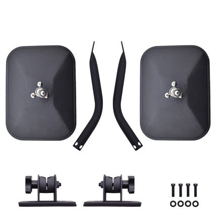 Findmall 2PCS Door Side View Mirrors Adjustable Black Replacement for 1997-2018 Wrangler TJ JK 55077966AH
