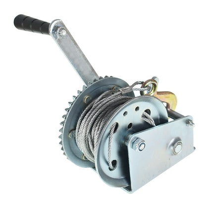 Findmall Boat Trailer Hand Winch with Steel Cable, Heavy Duty Manual Crank Gear Winch with Hook, High Carbon Steel Trailer Winch for Boat, Truck & ATV