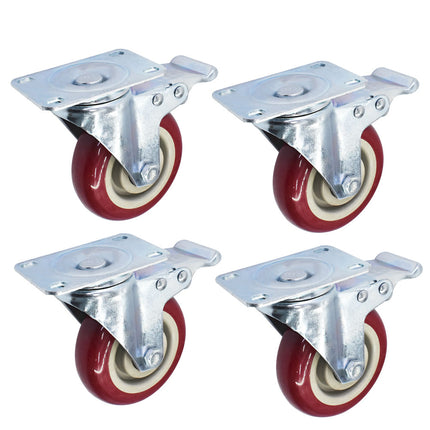 findmall 4" Heavy Duty Caster Wheels (4 Pack) with Safety Brake – 360° Swivel, Quiet & Secure Locking Casters for Furniture and Equipment