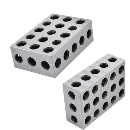 findmall Precision 2-4-6 Blocks Matched Pair, 23 Holes, Hardened & Ground Steel Machinist Setup Blocks, 2" x 4" x 6"