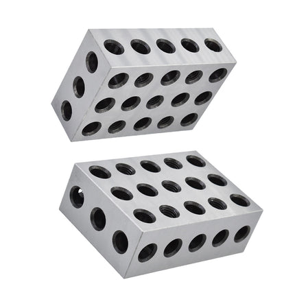 findmall Precision 2-4-6 Blocks Matched Pair, 23 Holes, Hardened & Ground Steel Machinist Setup Blocks, 2" x 4" x 6"