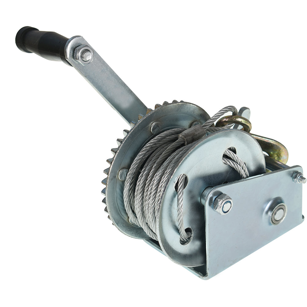 findmall Heavy Duty Crank Winch 1500lbs Winch Hand Winch Gear Winch W/32FT Wire Rope