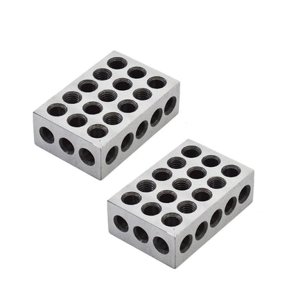 findmall Precision 2-4-6 Blocks Matched Pair, 23 Holes, Hardened & Ground Steel Machinist Setup Blocks, 2" x 4" x 6"