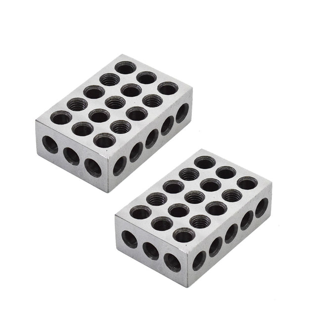findmall Precision 2-4-6 Blocks Matched Pair, 23 Holes, Hardened & Ground Steel Machinist Setup Blocks, 2" x 4" x 6"