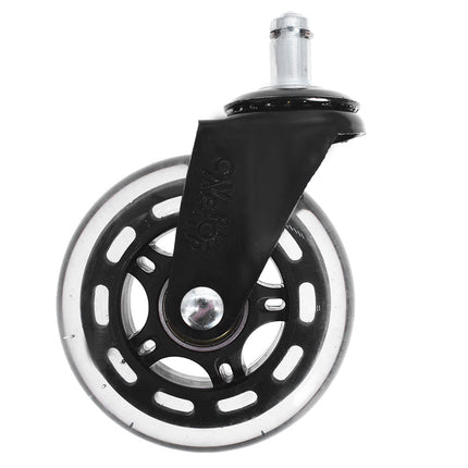 findmall Heavy Duty 3" Swivel Caster Wheels (5 Pack) with 7/16" Stem – Smooth & Quiet 360° Rolling for Furniture, Floor, Carpet & Tile (Black)