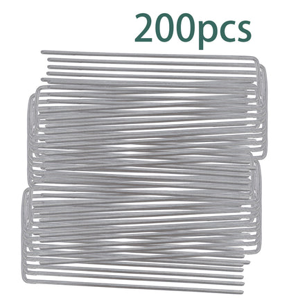 findmall 11 Gauge 6 Inch Landscaping U-Shaped Garden Nails for Weed Barrier Fabric, Landscape Fabric & Ground Cover